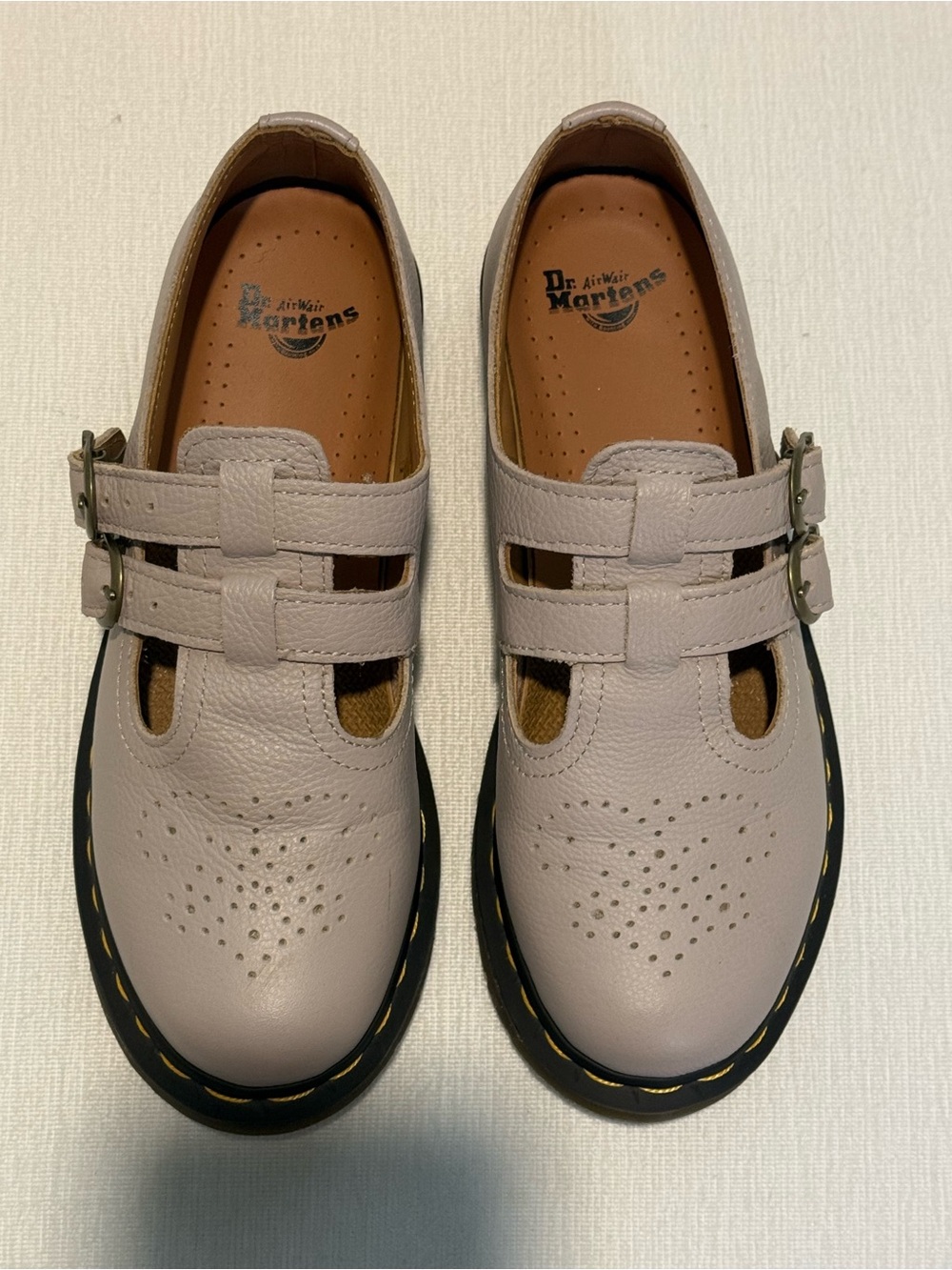 Dr. Martens Double Strap Mary Jane Loafers EU 38 US 7.5 Blush Pink Leather Shoes